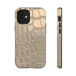 Beige Crocodile Texture Phone Case | Tough Cases