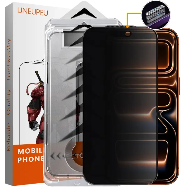 UNEUNPEU Matte Privacy Screen Protector  for iPhone,Samsung : with Easy Installation Tool, Anti Spy Anti Glare Full Coverage Tempered Glass Film, Anti-Fingerprint, Case Friendly Smooth as Silk Protective Shockproof Cellphone