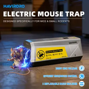 HAVIRORO Electric Rat Traps Indoor for Home, Electronic Rat Trap Zapper, Safe and Effective Rodent Control, No-Touch Disposal, Adapter Powered Rodent Trap for Indoor Use