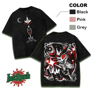 Stolas & Blitzo Helluva Boss v2, Hazbin Washed Shirt, Comic Shirt, TV Show Shirt graphic tees Menswear Top Cotton Fabric lover streetwear