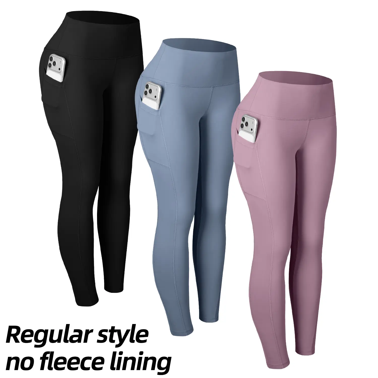 Regular style no fleece lining:Black+Pink+Blue