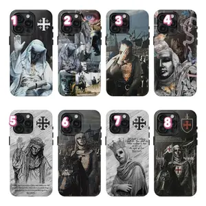 Baldwin IV "The Leper King" The Crusader King and His Holy Army Phone Case, Crusader King of Jerusalem Cross Medieval Christian Phone Cover, Medieval Cross Armor Glory of God Gothic Faith 17 Air Pro Max