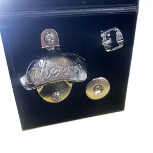 Stainless Steel Wall Mounted Bottle Opener Set, Includes Ring Bottle Opener and Magnetic Cap Catcher, Great for Gifts / Party Favors Kitchen Utensils