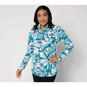 Sport Savvy Printed French Terry Quarter Zip Pullover