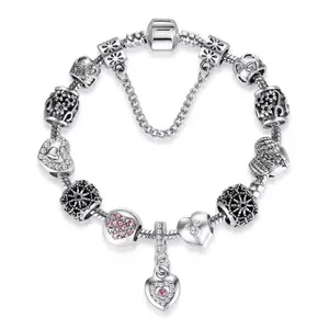 Friendship Heart/Flower Bead Bracelet for Children/Adult size 7"