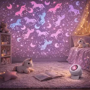 Unicorn Dynamic Rotating Projection Light, USB Powered, 360° Adjustable, Projects Romantic Unicorn Patterns, Creates Warm And Healing Atmosphere, Suitable For Bedroom Bedside, Valentine's Day Gifts, Interior Decoration, Christmas, Birthdays