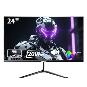 24inch Gaming Monitor, FHD 1080P, 200/300Hz High Refresh, 1ms Response, 99% sRGB Wide Color Gamut, 178° View Angle, FreeSync, Frameless Bezel, HDMI & DisplayPort, 75x75 VESA Mount, Black, for Gaming & Daily Use