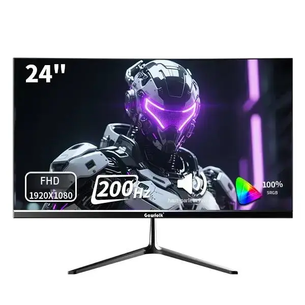 24inch Gaming Monitor, FHD 1080P, 200/300Hz High Refresh, 1ms Response, 99% sRGB Wide Color Gamut, 178° View Angle, FreeSync, Frameless Bezel, HDMI & DisplayPort, 75x75 VESA Mount, Black, for Gaming & Daily Use