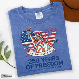 Comfort Colors 250th America Anniversary Shirt, Vintage Independence Day 4th of July T-shirt, US 250 Years Tee
