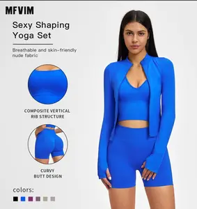 MFVIM Women’s 2-Piece Seamless Bodycon Yoga Set, High-Stretch Athletic Gym Workout Activewear for Women, Workout & Yoga Athletic Sets, Two Piece Set,summerwins