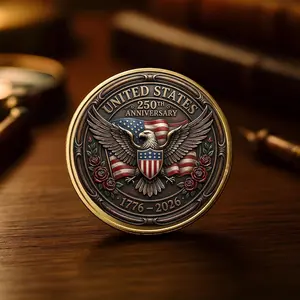 United States 1776-2026 Challenge Coin - 250th Semiquincentennial Commemorative Coin - Patriotic Coin Gift
