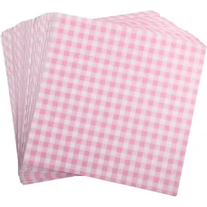 300Pack Wax Paper Sheets for Food 7 x7 Inch Interfolded Precut Deli Paper, Pop Up Grease-Proof Sandwich Paper Wraps, Food Basket, BBQ (Checkered Pink) - Tools & Hardware.