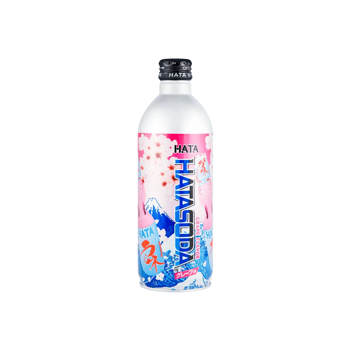 HATAKOSEN Japanese Grape Soda - Sparkling Fruit Drink, 500ml Bottle