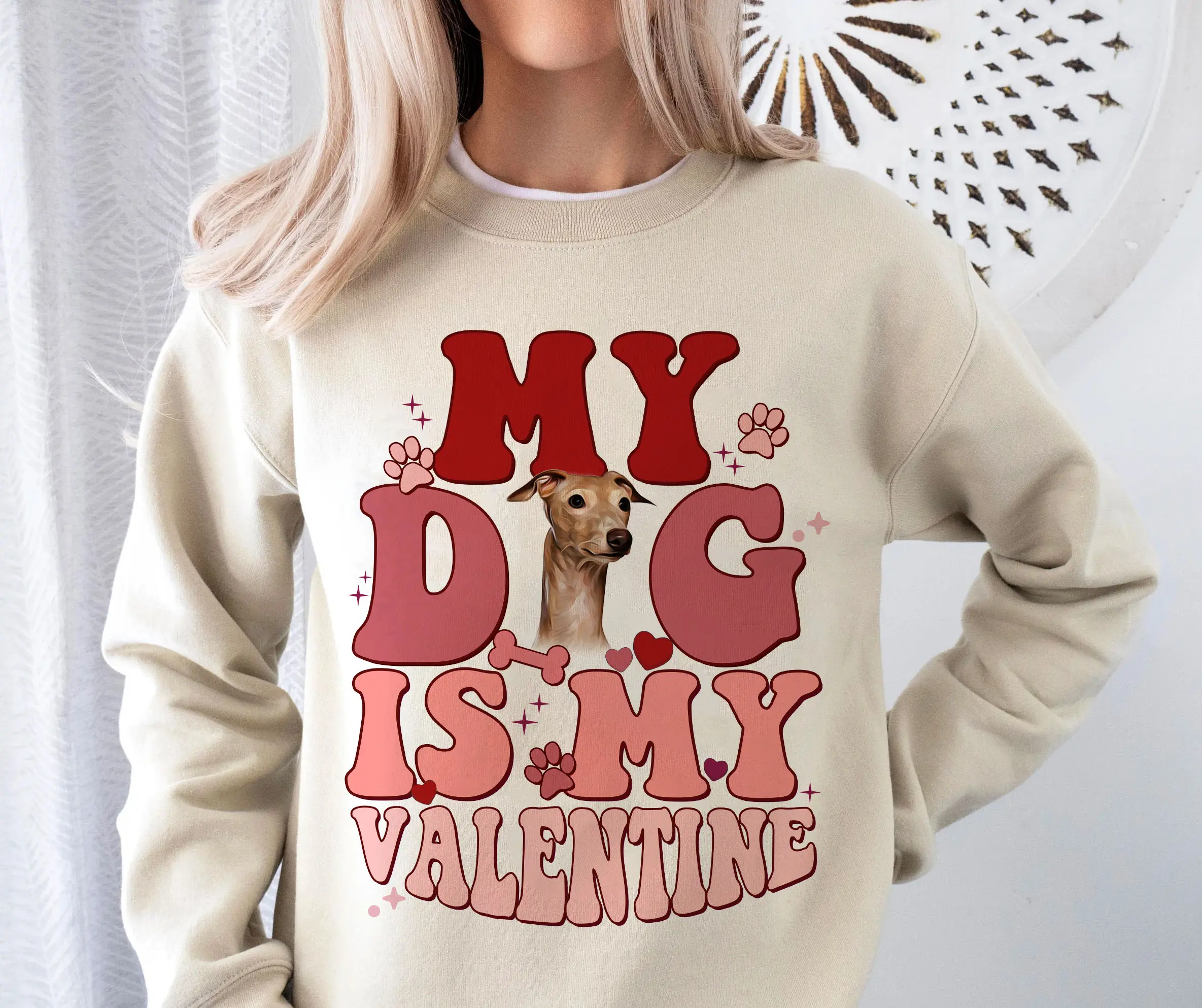 Italian Greyhound Dog Sweater, Valentines Day Sweatshirt, Pet Dog Lover Tee Unisex, Anniversary Valentines Day Gift for Couples, Casual Fit Every-Wear, Sizes S-3XL