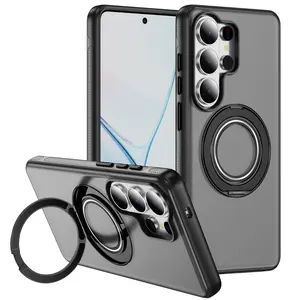 for Samsung Galaxy S26 S25 S24 S23 Ultra Case Ultra-Thin Protective Cover with Magnetic Ring 360° Kickstand