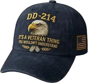 DD-214 Veteran Baseball Cap: Eagle, American Flag Patch, 100% Cotton Adjustable Hat – A Veteran Gifts