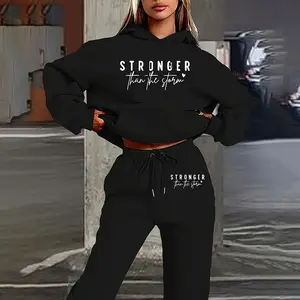 Women's Tracksuit Set,Letter Print Hoodie,Hoodie and Jogger Set,Casual Two Piece Set,Solid Color Loungewear # Fyp. # viral # foryou # tiktokmademebuyit # makeup # foodtok # homegoods # trendingvideo. # obsessed. # economy