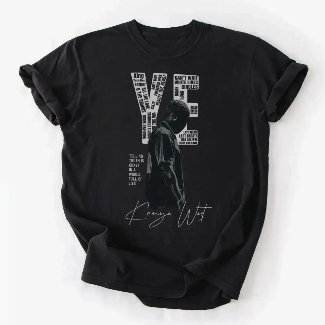 Vintage 90s Bootleg Graphic Style T-Shirt,  Kanya West Retro Shirt, Kanya West Rapper Shirt, Unisex