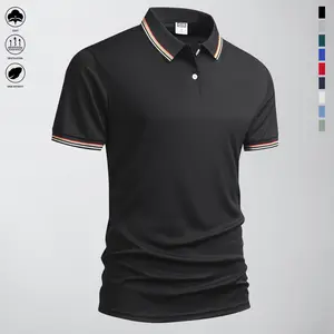 Men’s summer breathable quick-dry basic fashion casual collared short-sleeve T-shirt for everyday work and outdoor sports/leisure wear