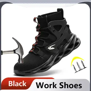 Sneaker Men's Steel Toe Work Safety Shoes light Breathable Workout Sneaker Anti-Punctur Indestructible Shoes