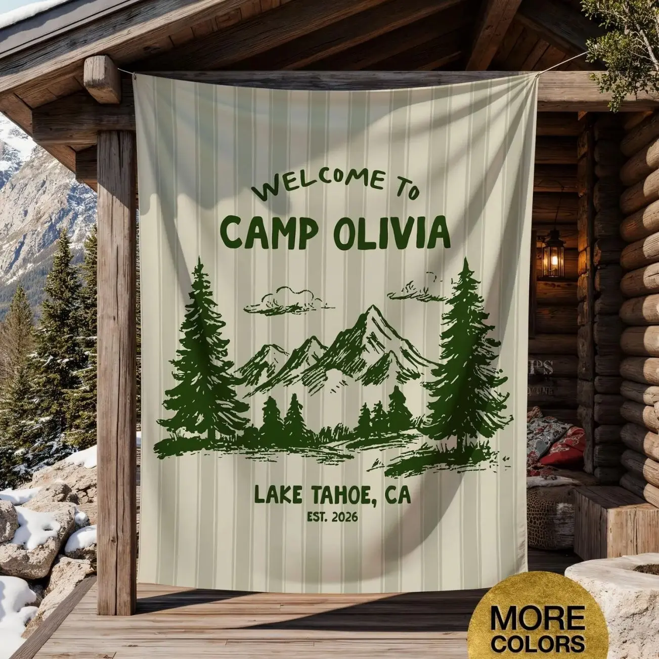Welcome To Camp Personalized Tapestry Camp Bachelorette Banner Lake Bachelorette Weekend Decorations Camping Decor Bach Party Trip Sign