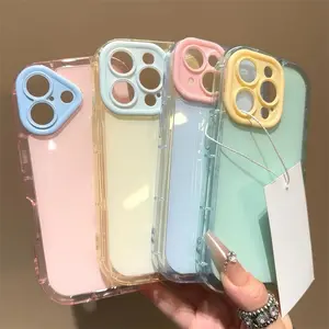 Luxury Candy Hit Color Camera Protection phone cases for iPhone 16 15 14 13 12 11 Pro Max Plus Soft Silicone Airbag Shockproof Cover