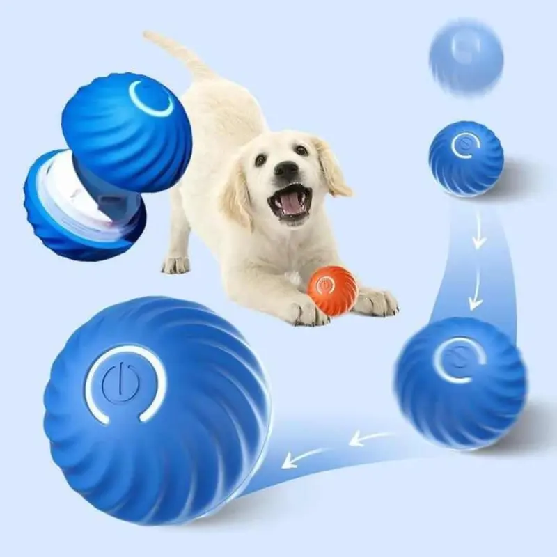 FuzzTik Interactive Dog Toy Ball 2025 Upgrade Durable TPR Material USB Rechargeable Automatic Rolling & Vibrating Ball for Small Medium Large Dogs Anti-Biting High-Quality