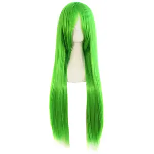 32" 80cm Long Straight Anime Costume Cosplay Wig Party Wig (Fluorescent Green)