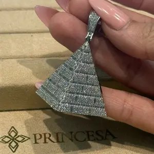 Plata Silver Pyramid Pirámide Pendant Dije 925