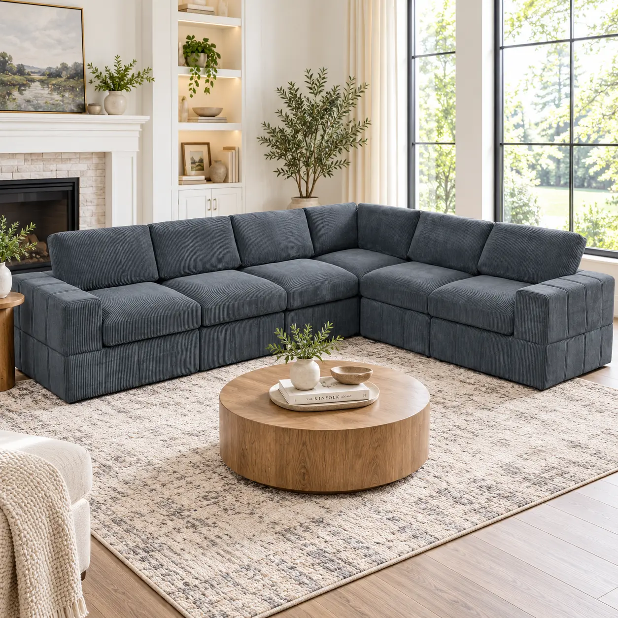 Modular Sectional Sofa Set, L-Shaped & U-Shaped Configurations, Deep Seat Living Room Couch, Multiple Sizes & Colors