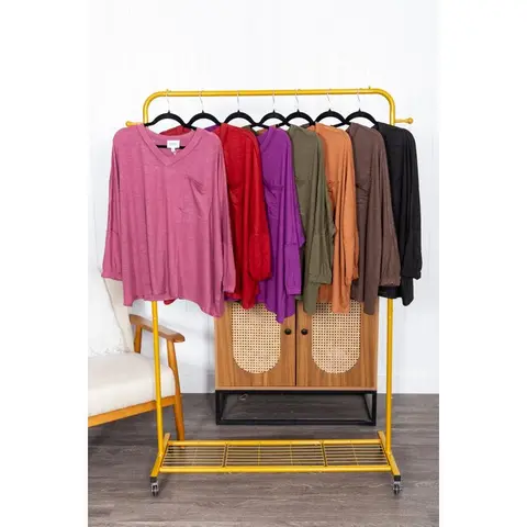 Women's Polyester-Knit Stretchy 4% Spandex Lightweight Slim-Fit Blouse with Fake Pockets, Shirts for Women in 1x/2x, 2x/3x Sizes for Casual Bonfire Nights