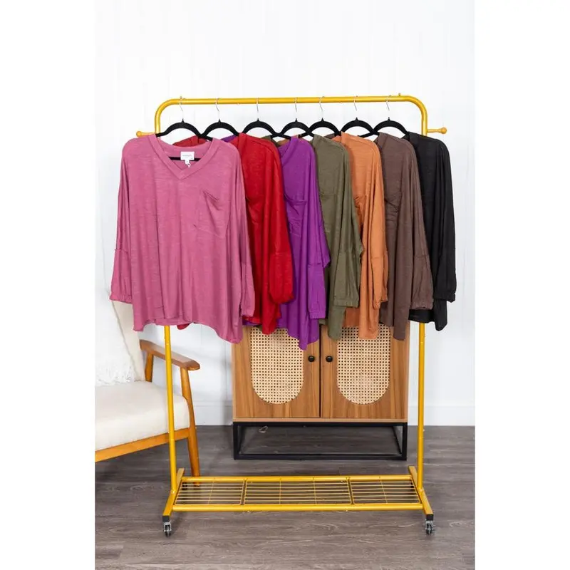 Women's Polyester-Knit Stretchy 4% Spandex Lightweight Slim-Fit Blouse with Fake Pockets, Shirts for Women in 1x/2x, 2x/3x Sizes for Casual Bonfire Nights