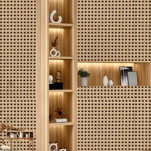 Vintage Bamboo Woven Self-Adhesive Wallpaper, 5m/10m Roll for Home Decoration, Perfect for Smooth Walls in Bedroom & Living Room