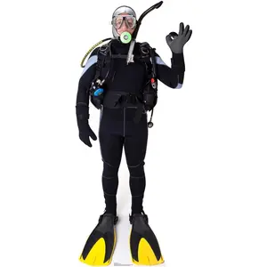 212 MAIN Lifesize Scuba Diver Cardboard Cutout - 73x32 in., Whimsical Home Decor, Underwater Theme Event Decor