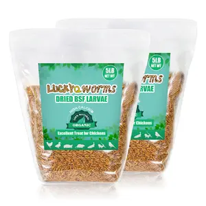 LuckyQworms 10 lbs Dried Black Soldier Fly Larvae Mealworms for Chickens Birds Bluebirds Hamsters Turtles Fish Hedgehogs High Protein Omega-3 Fatty Acids Pet Food for Poultry Reptile Rodent Daily Treats