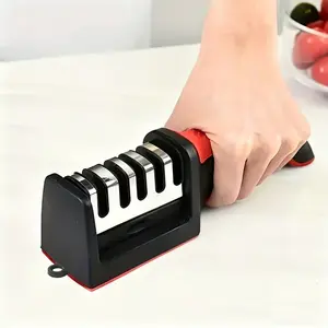 1pc Professional 4-Stage Knife Sharpener with Tungsten Steel, Diamond & Ceramic Sharpening Stones, Ideal for Kitchen Knives