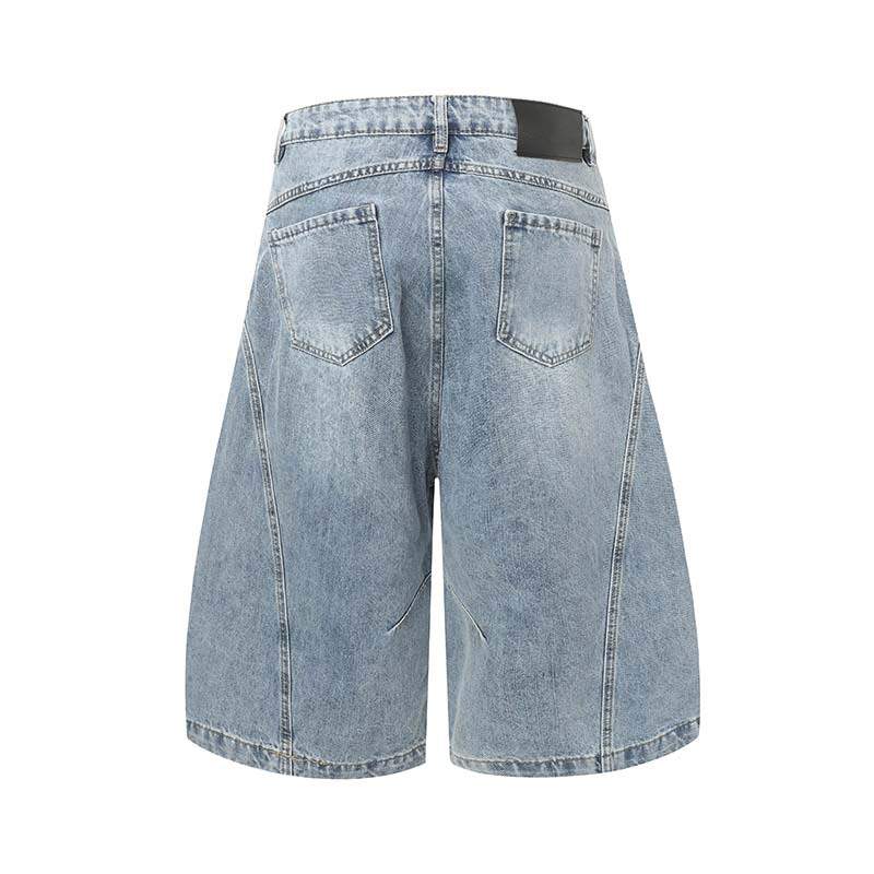 Noctra Distressed Washed Short Denim Culottes