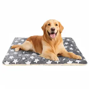 Pet Bed Mat for Dogs & Cats, Winter Warm Soft Plush Blanket, Washable Large Medium Small Dog Cat Beds, Three-Layer Thickened Pet Sleeping Pad