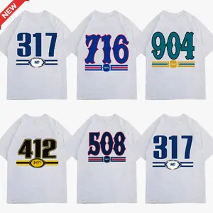 Retro Area Code Football All Team ASH GREY Crewneck T-shirt, Vintage 90s Graphic Style All Teams Football Tee, Gift Fan Sport Menswear, Custom Team  H2