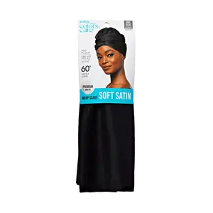Kiss Colors & Care Satin Wrap Scarf - Black