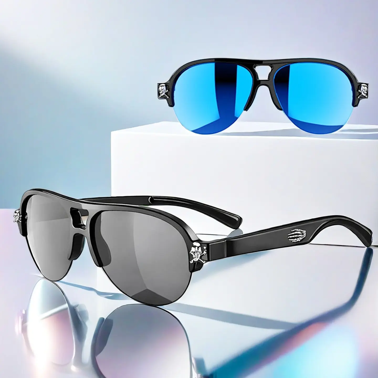 Personalized Music Sunglasses Smart Glasses UV Protection Wireless Touch Control Listen to Songs Call Summer Cool Gift Multifunctional Audio Sunglasses Multifunctional Smart Glasses Wireless Eyewear, Electronic Gadgets
