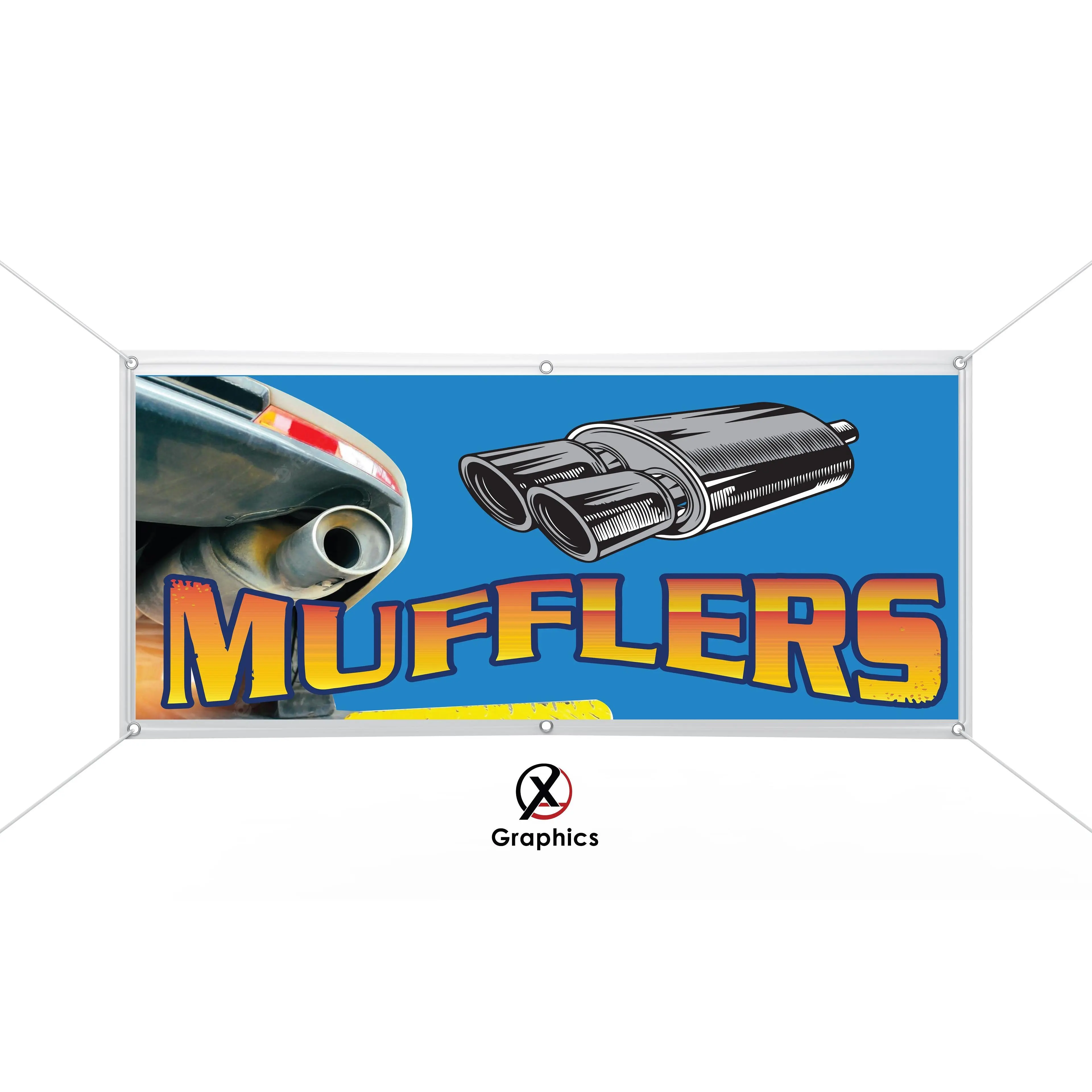 Mufflers Vinyl Banner advertising Sign Full color any size Indoor Outdoor Advertising Vinyl Sign With Metal Grommets