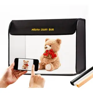 17"x13"x13"Light Box Photography,Foldable Bi-Color Dimmable  Tent Kit with LED Lights & 3 Backdrops,Photo Light Box for Product Photography