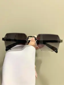 Unisex Frameless Glasses, Trendy Fashion Eyewear for Men & Women, Casual Style Eyeglasses, All Season Wear, Decorative Eyewear