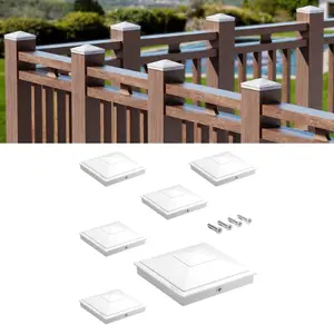 Siedinlar 4x4 Pyramid Post Caps, Outdoor Waterproof Covers for 4x4 (3.5" x 3.5") Vinyl & Wood Fence Posts, Decorative Post Caps for Fence, Deck, Mailbox, Patio Decor & Backyard Decor, Black/White