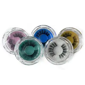 [Random color] A pair of magnetic false eyelashes, natural natural eyelashes without glue