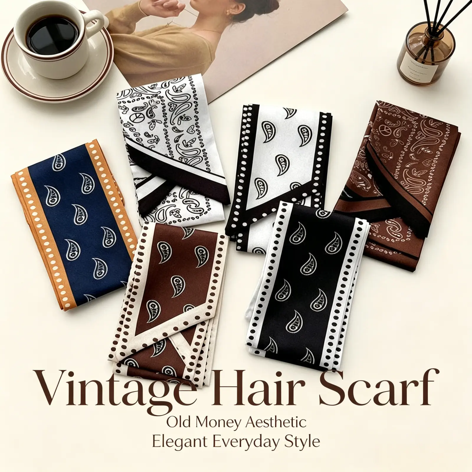 Skinny Satin Hair Scarf for Women, Crease-Free French Chic Ribbon for Ponytails, Boho Headband & Old Money Purse Tie, Ribbon Shape, Daily Wear, Seamless Edge