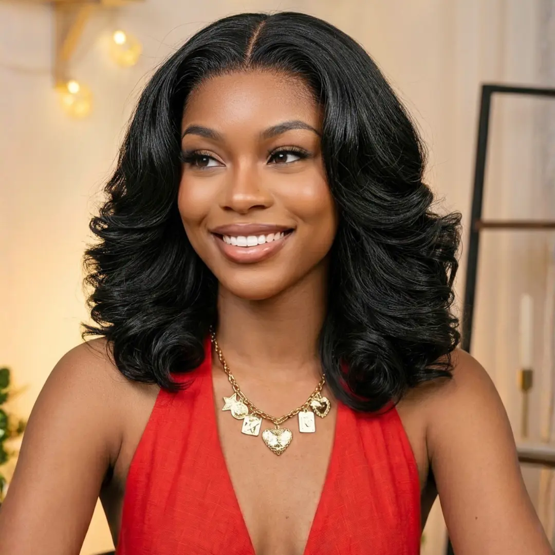 [Limited Stock] Sunber Upgraded French Bob 12inch Body Wave 13x4 Lace Frontal Wig Human Hair Layered Cut Face Framing Glueless Wig Pre Cut Pre Bleached Knots Pre Plucked with Drawstring Put On And Go Beginner Friendly
