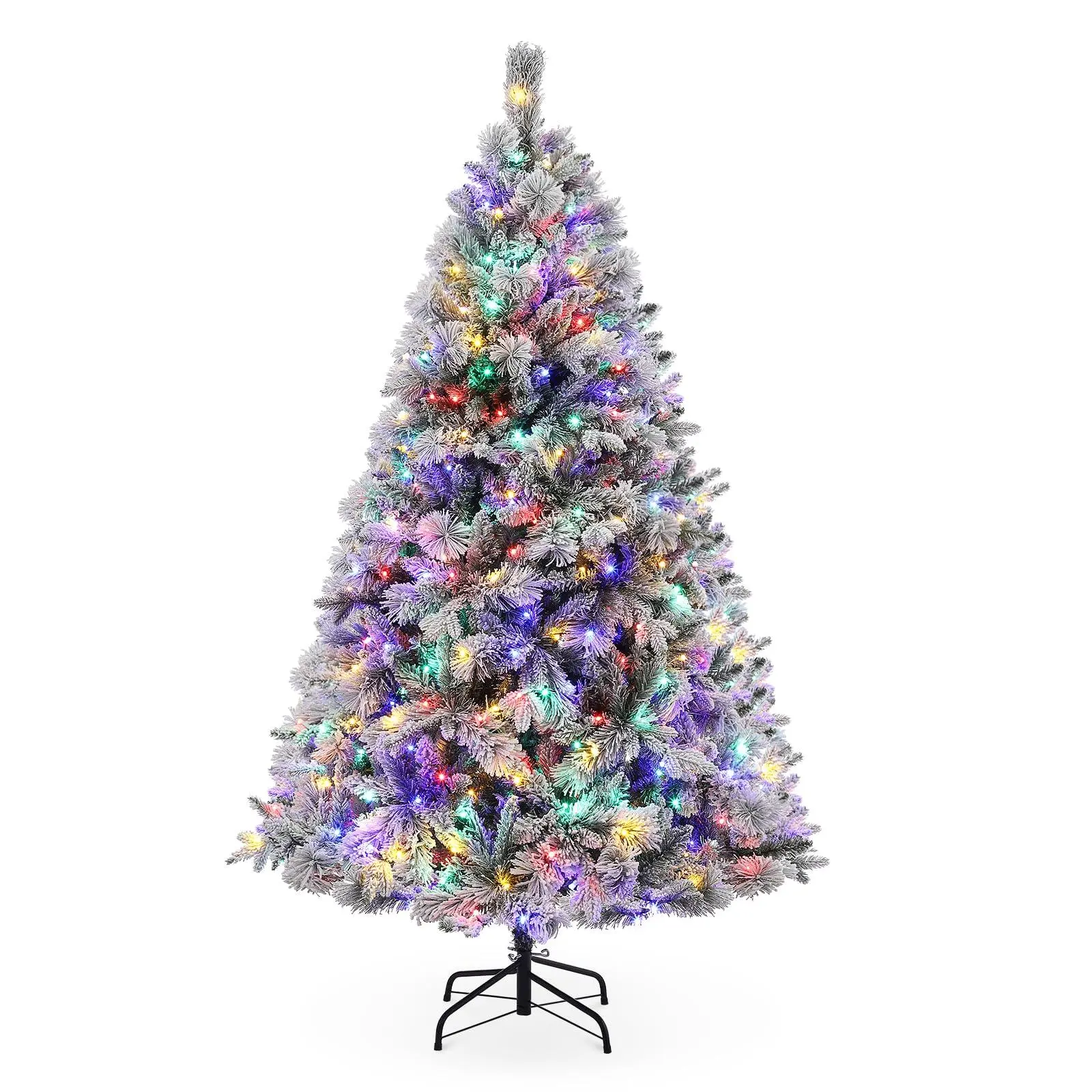 6ft Christmas Decorations Realistic Snow-Flocked Pine Christmas Tree - Premium PVC & PE Construction with 850 Branch Tips for Luxury Hotels, Grand Entryways and Upscale Holiday Events