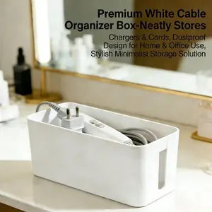 2026 New Socket Storage Box, Wire Organizer, Work Organizer, Multi-Functional Power Strip Cover, Desktop Charging Cable Hidden Box, Wall-Mounted Plug Holder